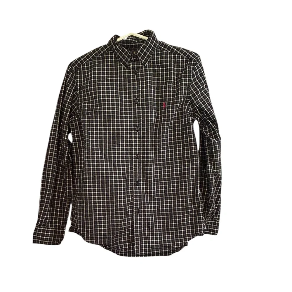 Ralph Lauren Button Up Shirt Youth Large 16/18 Plaid Long Sleeve Kid Boy